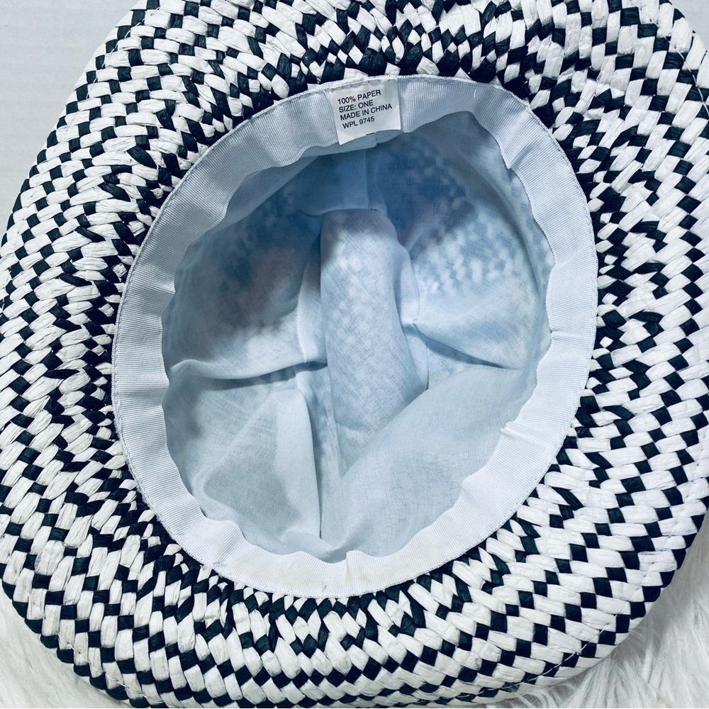 Black and White Woman's Woven Cowgirl Hat - Picture 5 of 5